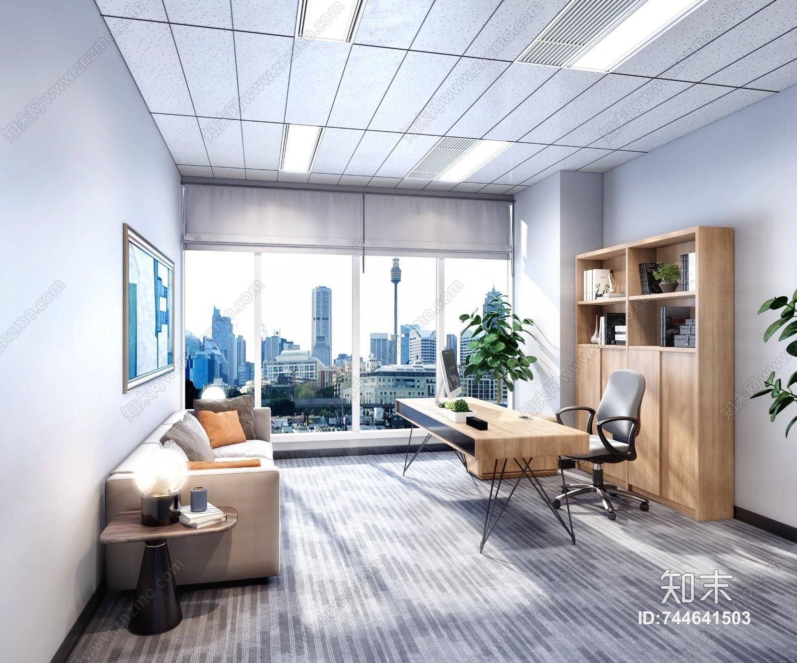 北欧经理办公室3D模型下载【ID:744641503】