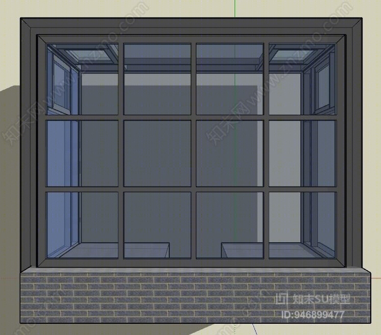 中式阳光房SU模型下载【ID:946899477】