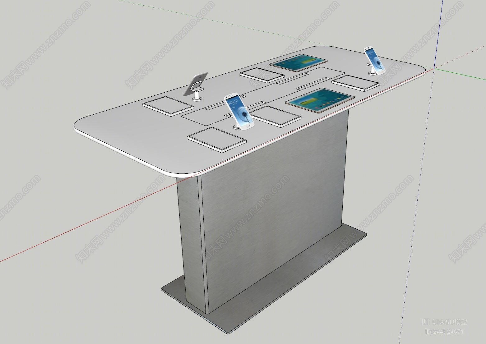 现代手机展示台SU模型下载【ID:244924671】