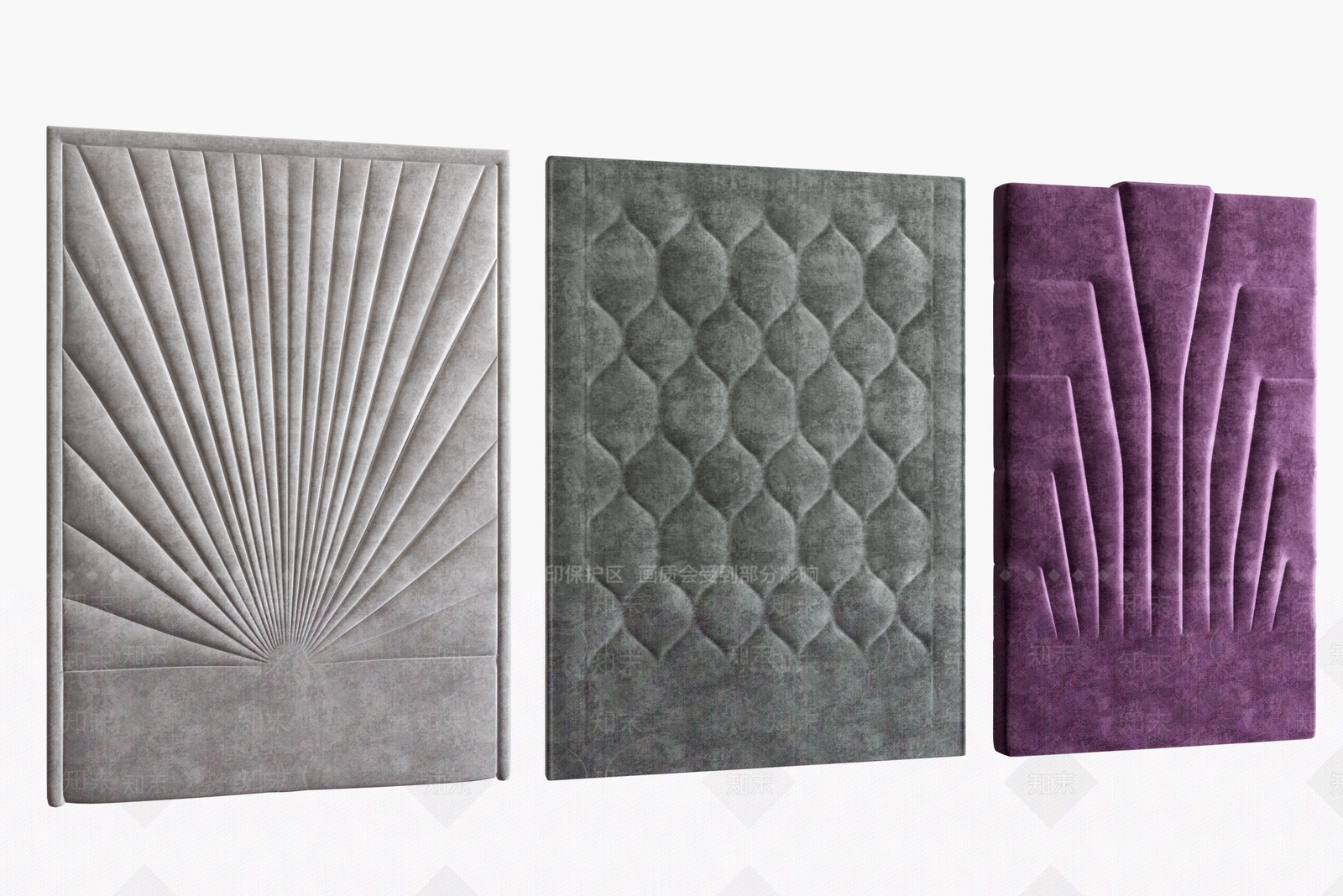 现代布艺床头软包3D模型下载【ID:735263047】