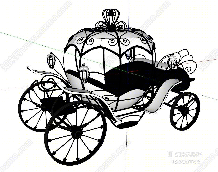 南瓜车马车SU模型下载【ID:930378725】