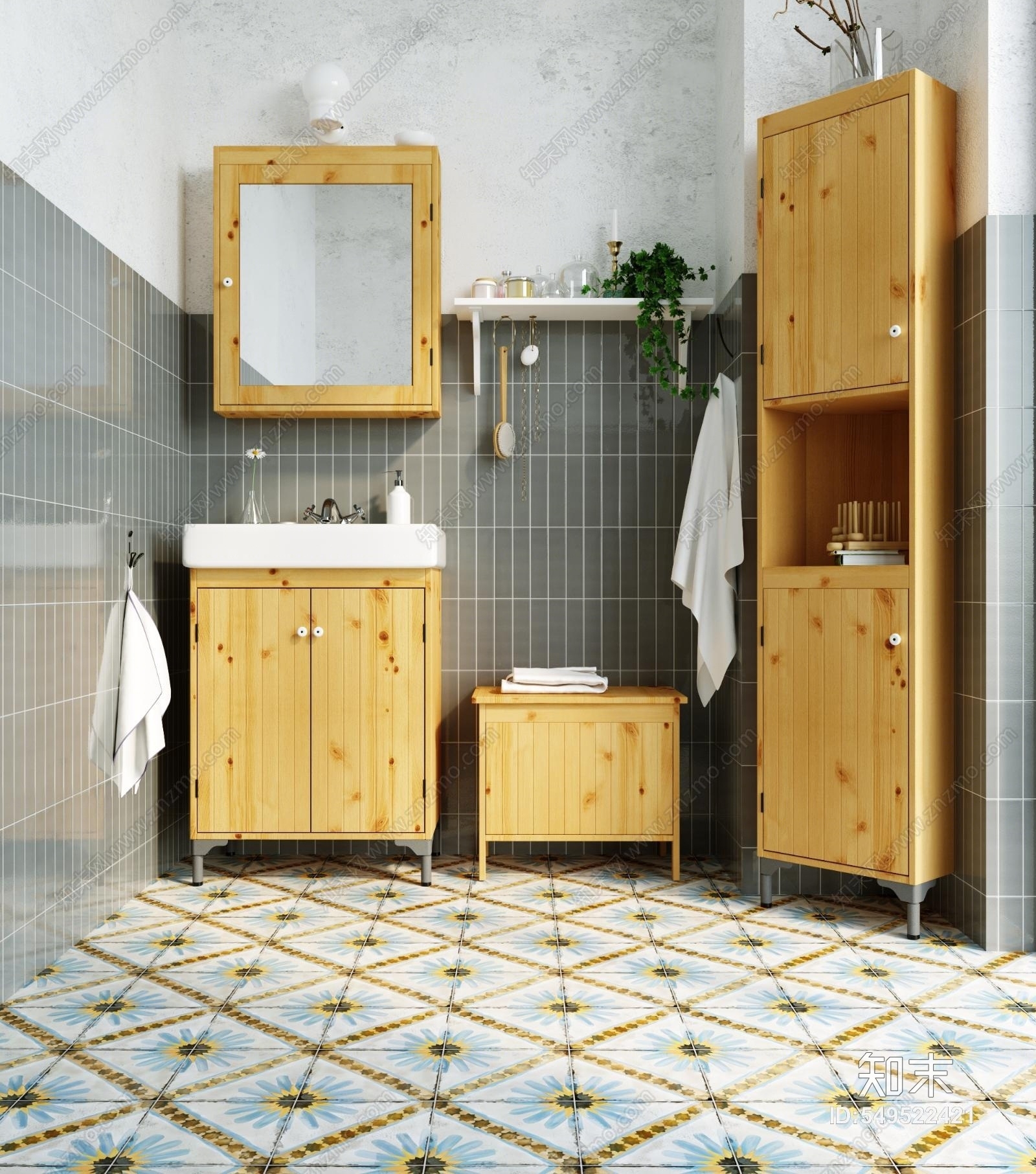 北欧现代卫生间3D模型下载【ID:549522421】