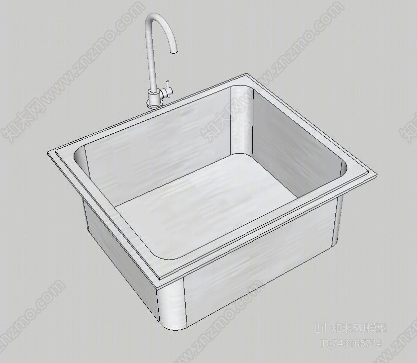 现代水盆SU模型下载【ID:743165734】