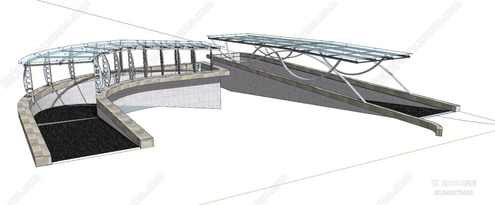 现代地下车库入口SU模型下载【ID:543570453】