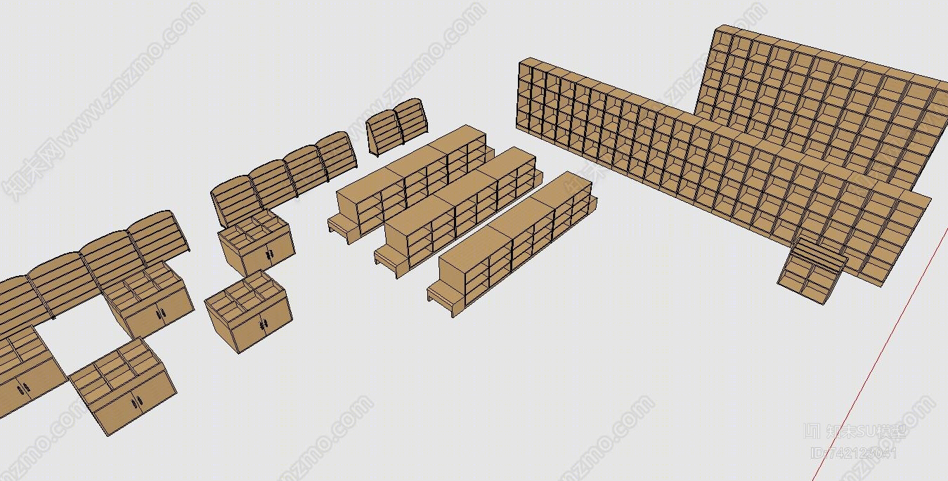 图书馆SU模型下载【ID:742123041】