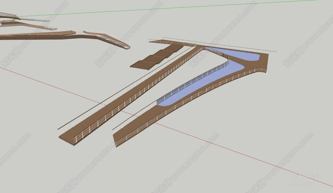 现代风格大桥SU模型下载【ID:950994221】