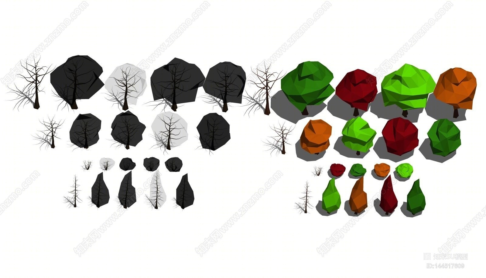 现代卡通树SU模型下载【ID:144517609】