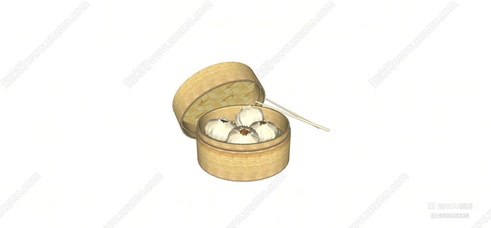 中式风格蒸笼SU模型下载【ID:850926338】