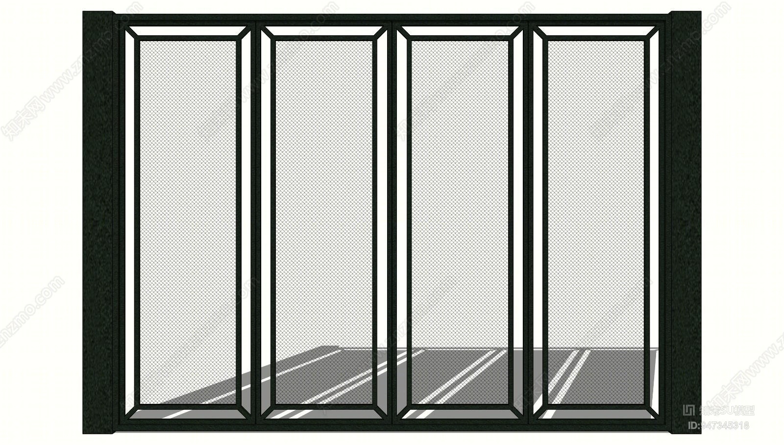 工业风格墙饰隔断屏风SU模型下载【ID:947345318】