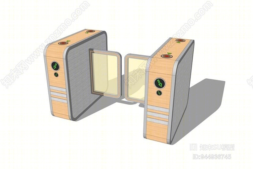 现代人行摆闸SU模型下载【ID:944936745】