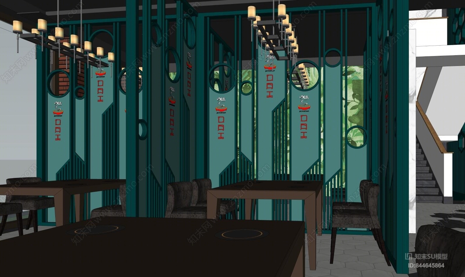 现代风格火锅店SU模型下载【ID:844645864】