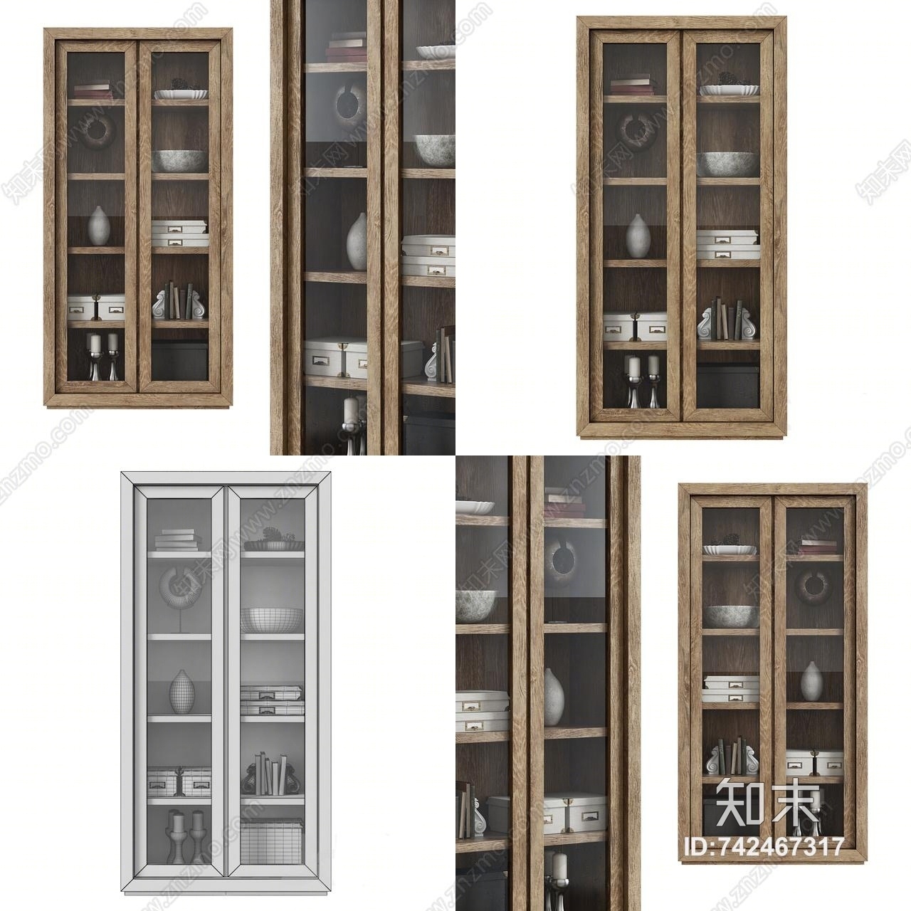 北欧碗柜3D模型下载【ID:742467317】