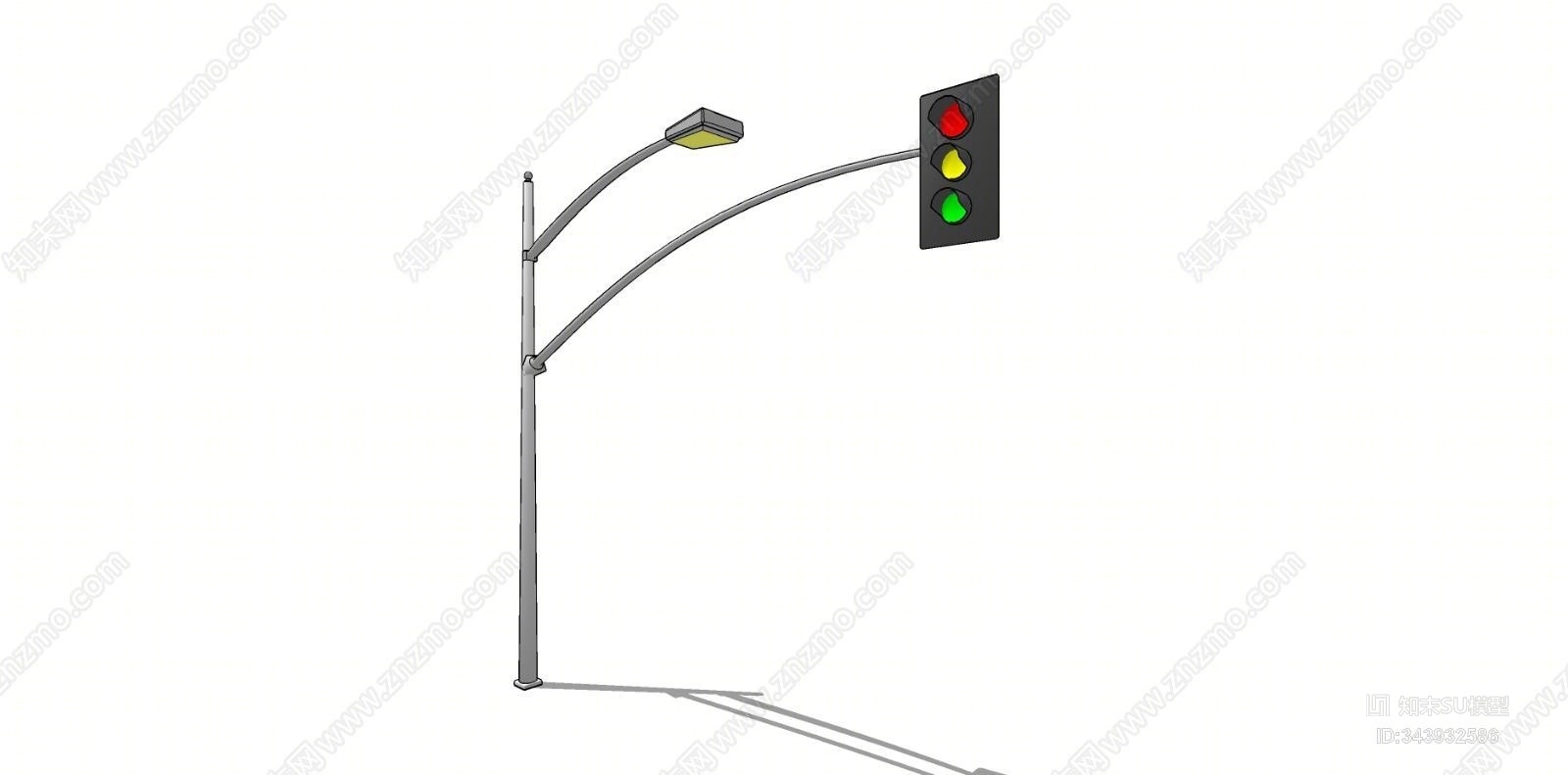 现代街灯SU模型下载【ID:343932586】