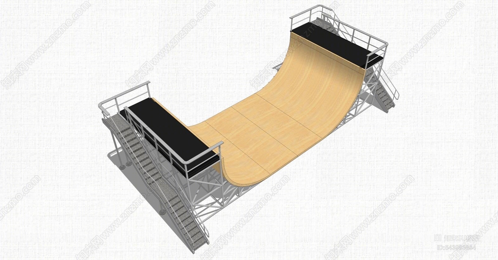 现代滑板场地SU模型下载【ID:543983864】