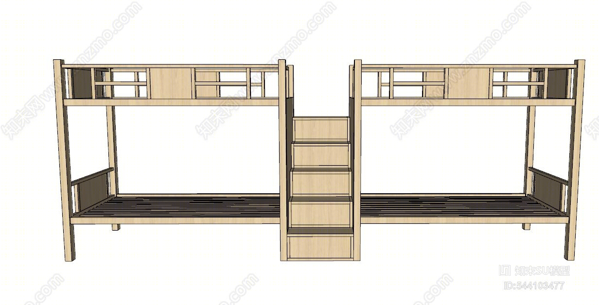 现代公寓床SU模型下载【ID:544103477】