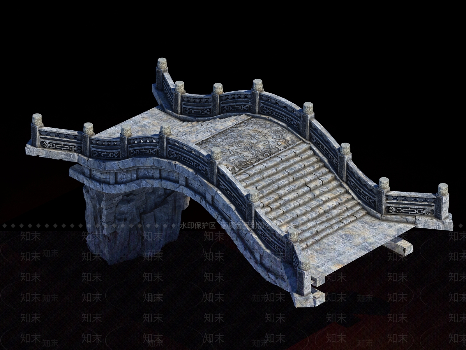 中式石桥3D模型下载【ID:434281767】