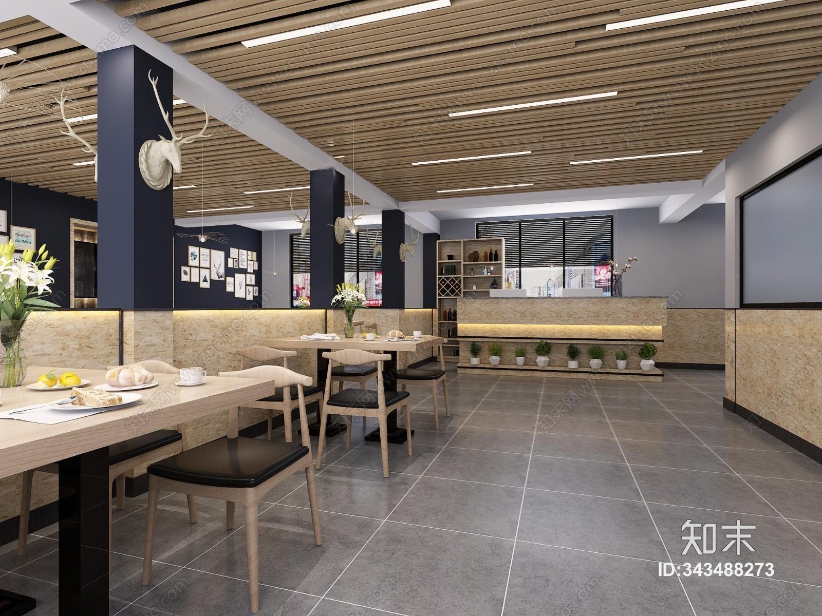 工业风烧烤店3D模型下载【ID:343488273】