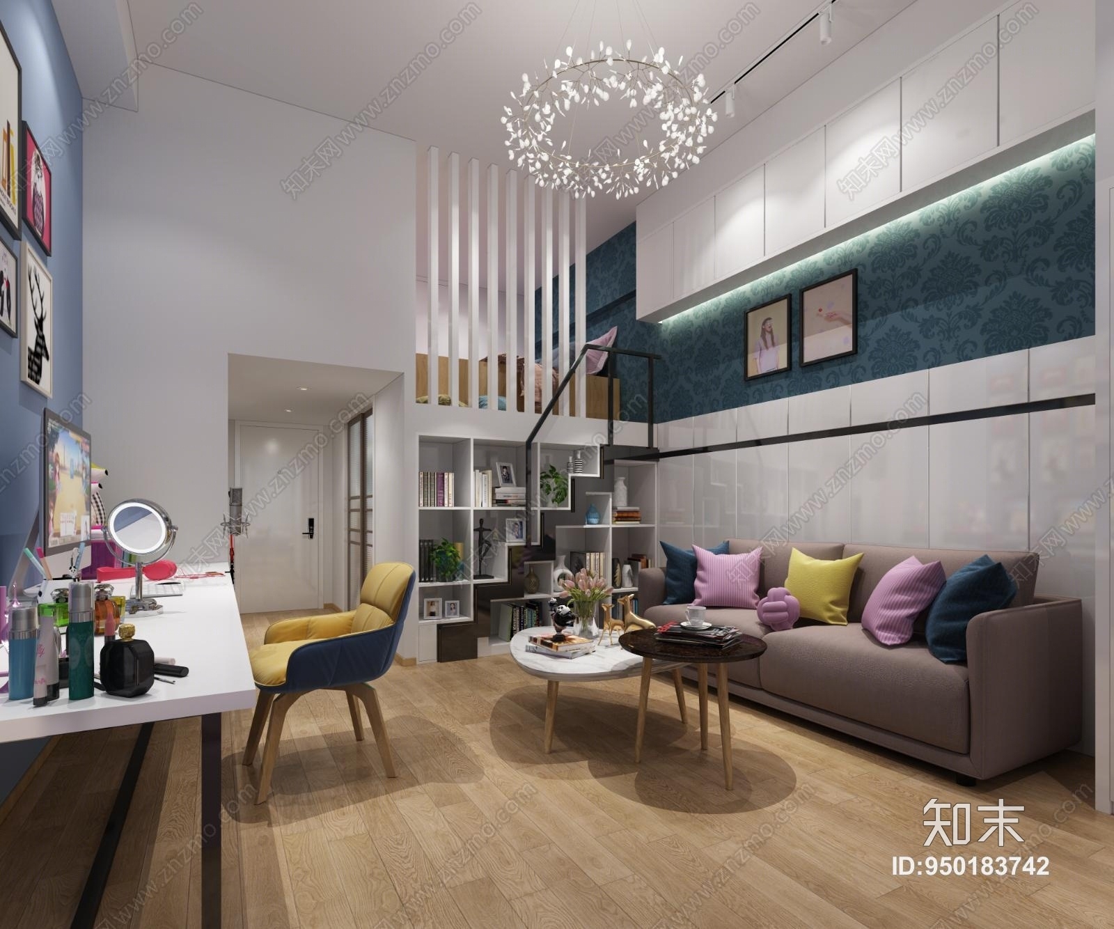 现代网红公寓3D模型下载【ID:950183742】