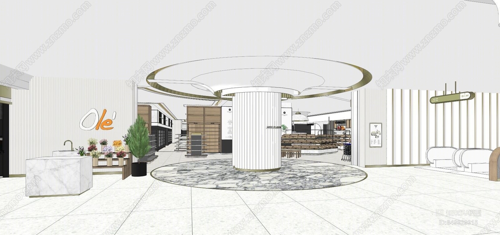 现代风格超市SU模型下载【ID:849329315】