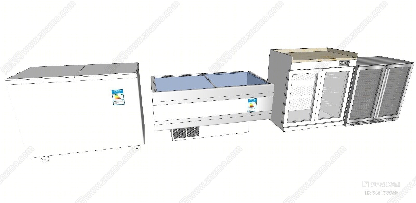 现代风格冰箱SU模型下载【ID:648176899】