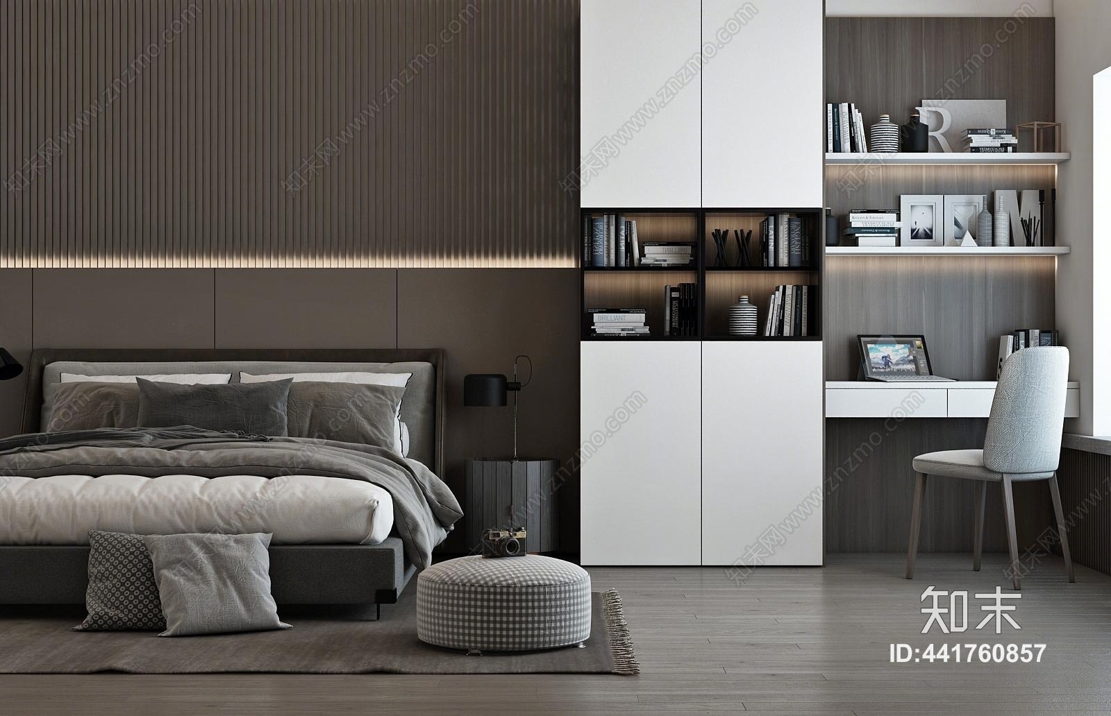 现代卧室家具组合3D模型下载【ID:441760857】