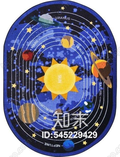 儿童太阳系地毯贴图下载【ID:545229429】