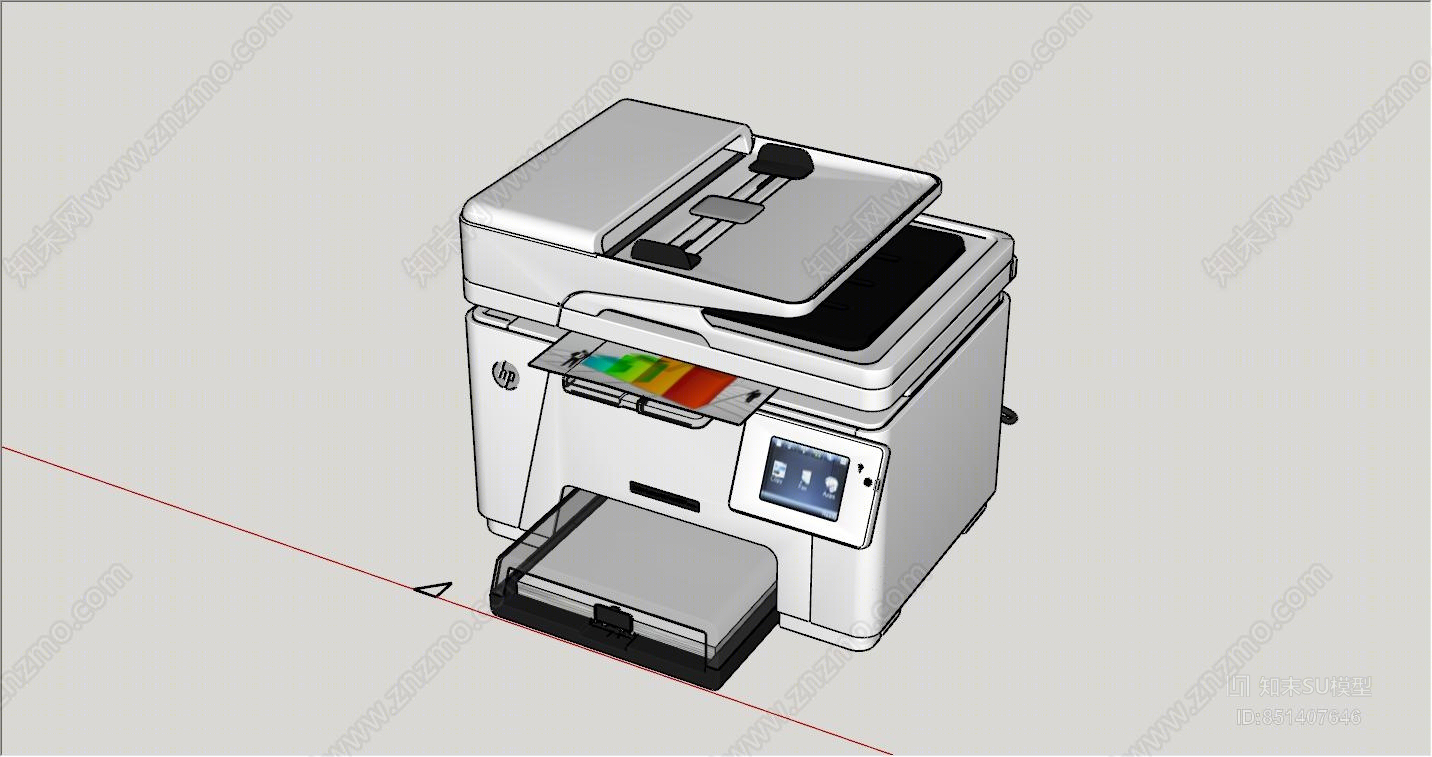 现代风格打印机SU模型下载【ID:851407646】