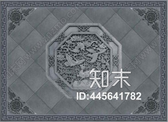 鹤与鹿浮雕高清贴图贴图下载【ID:445641782】