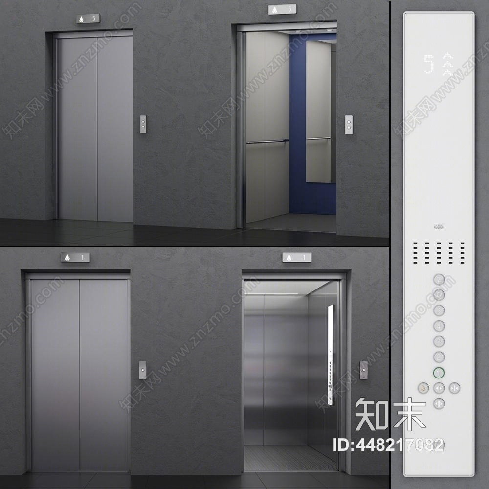 现代电梯3D模型下载【ID:448217082】