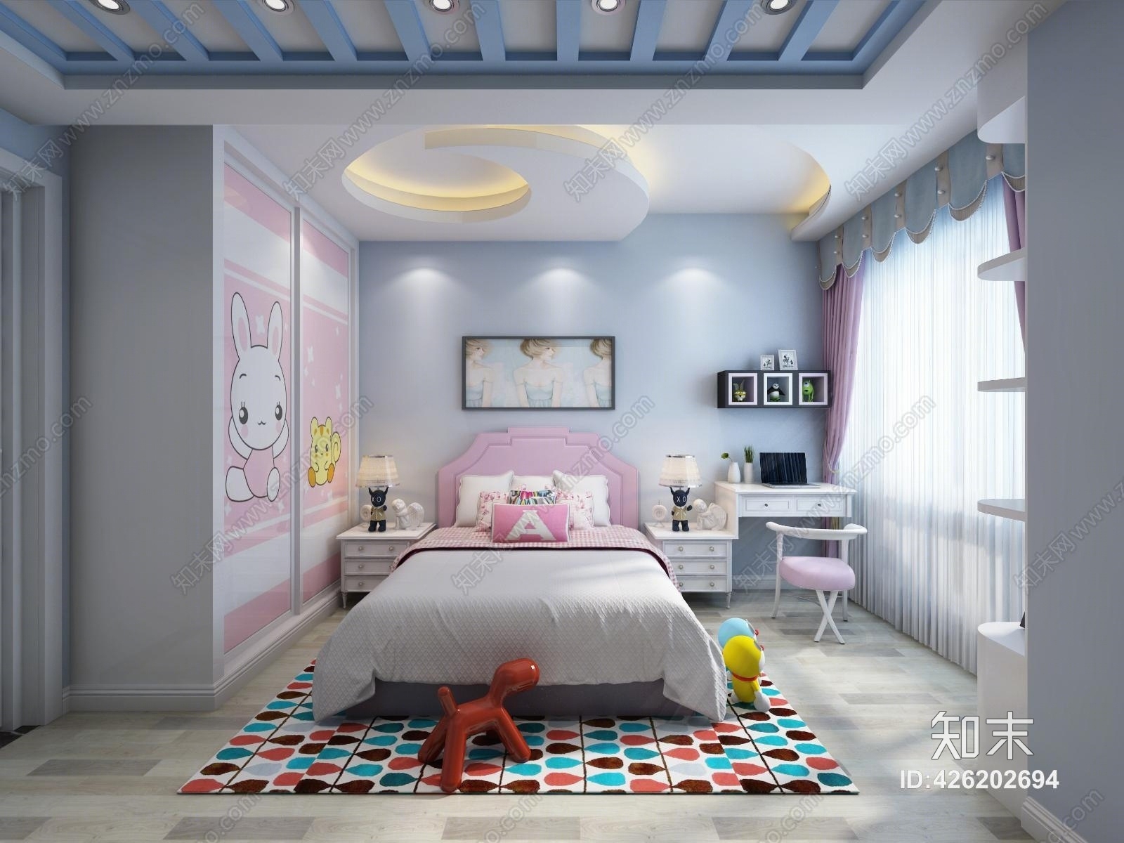 现代公主房3D模型下载【ID:426202694】