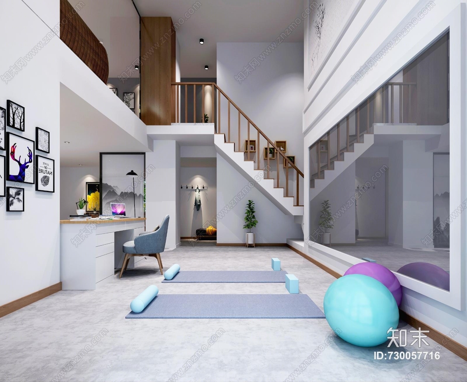 现代客餐厅健身房猫舍3D模型下载【ID:730057716】