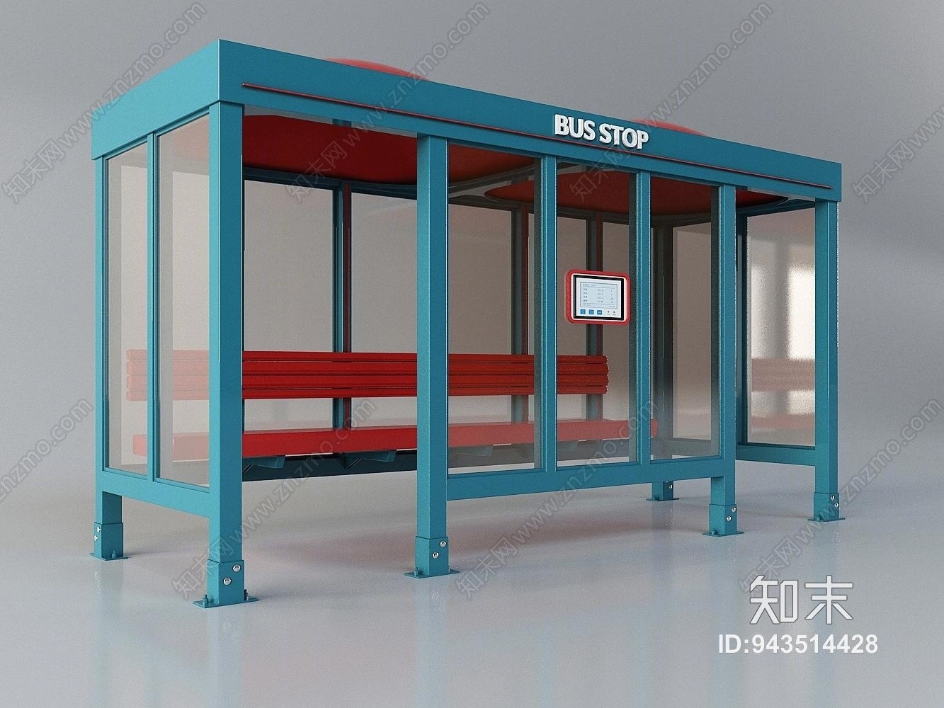 现代公交车站3D模型下载【ID:943514428】