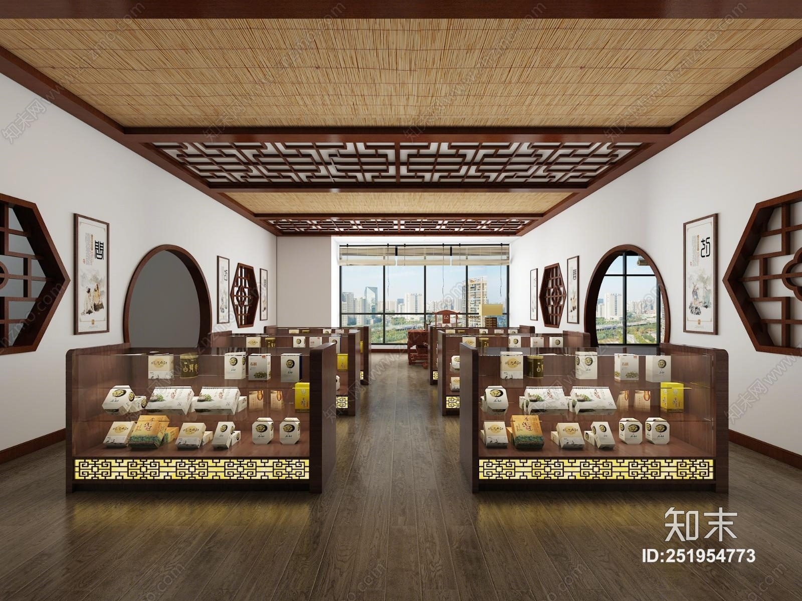 中式药店同仁堂药店3D模型下载【ID:251954773】