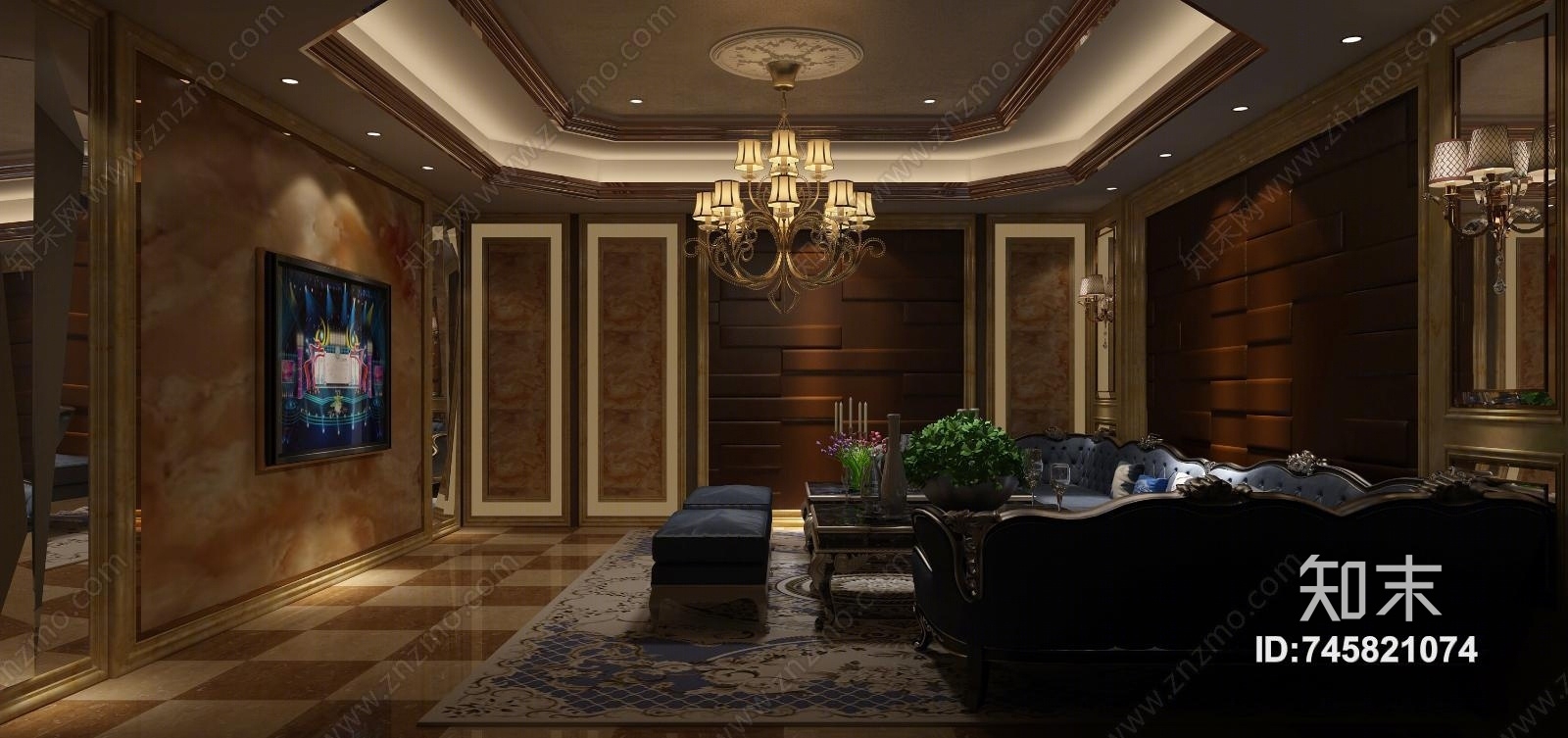 现代KTV小包间3D模型下载【ID:745821074】