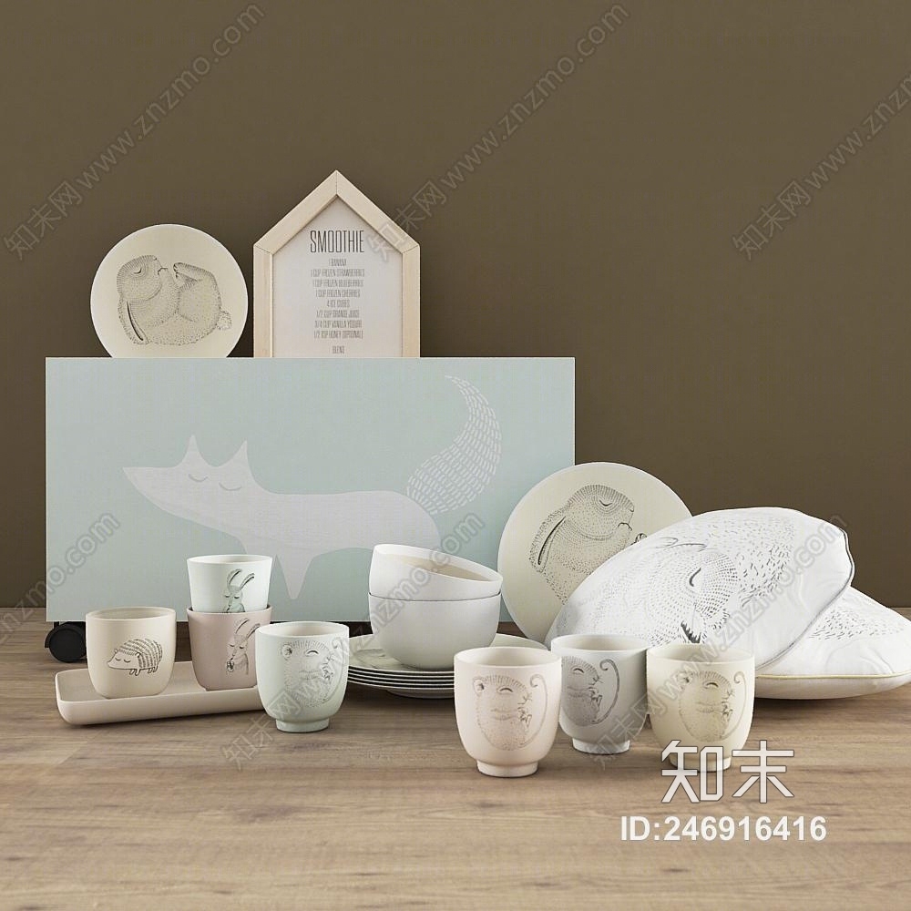 北欧茶具3D模型下载【ID:246916416】
