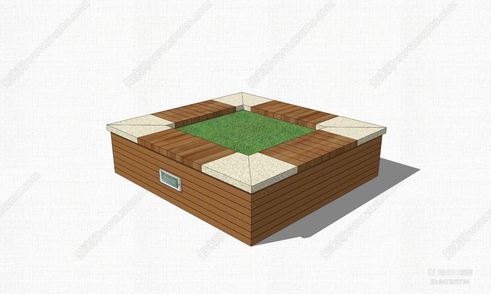现代方形树池SU模型下载【ID:947522730】