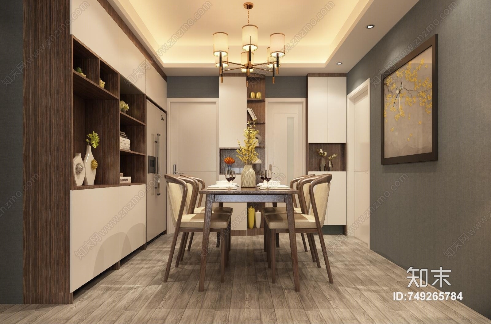 新中式现代中式风格3D模型下载【ID:749265784】