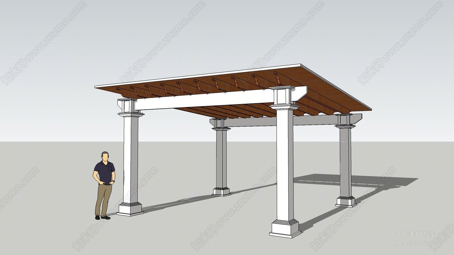 现代风格亭子SU模型下载【ID:443818886】