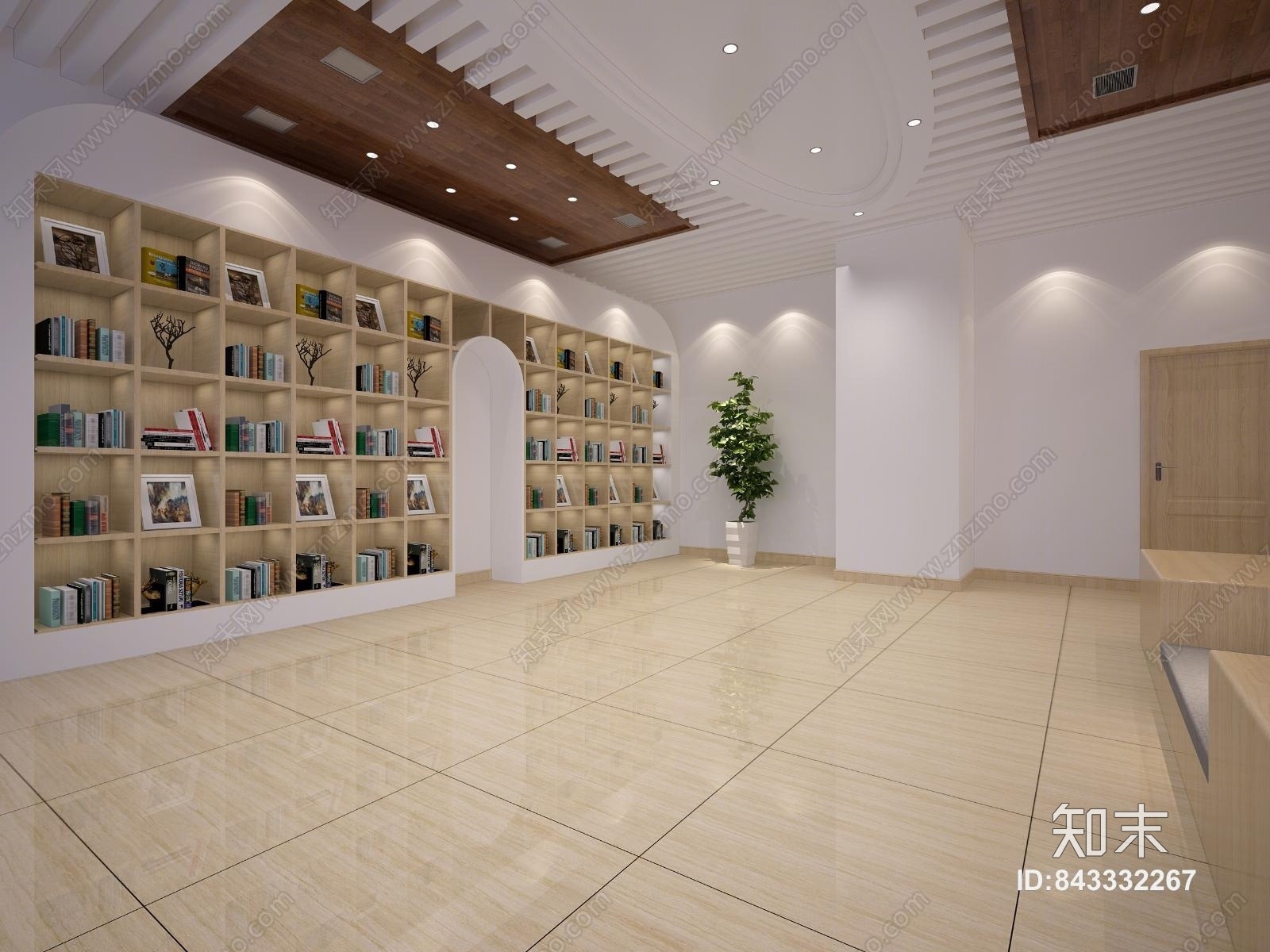 现代阅览室3D模型下载【ID:843332267】