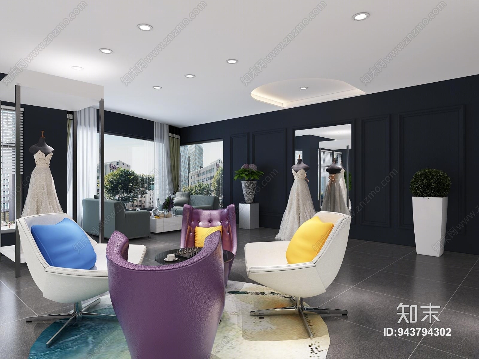 现代婚纱店3D模型下载【ID:943794302】