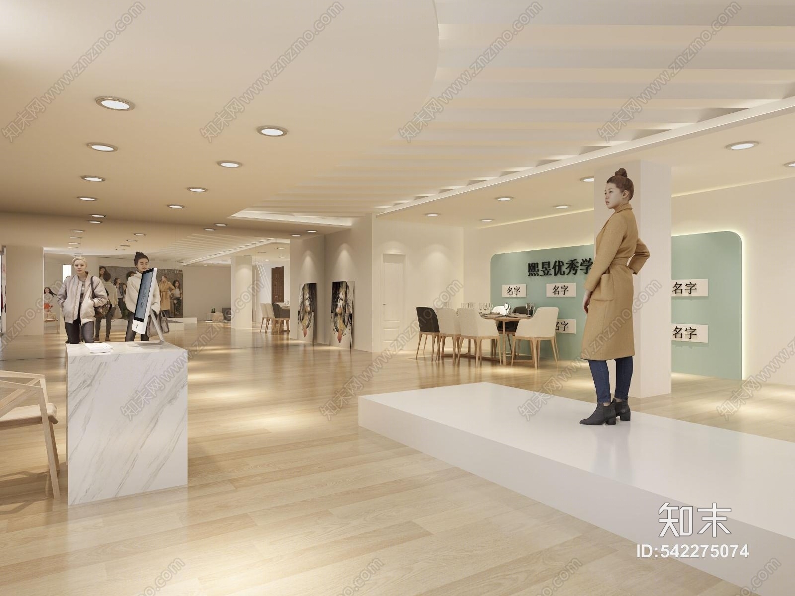 现代模特礼仪学院3D模型下载【ID:542275074】