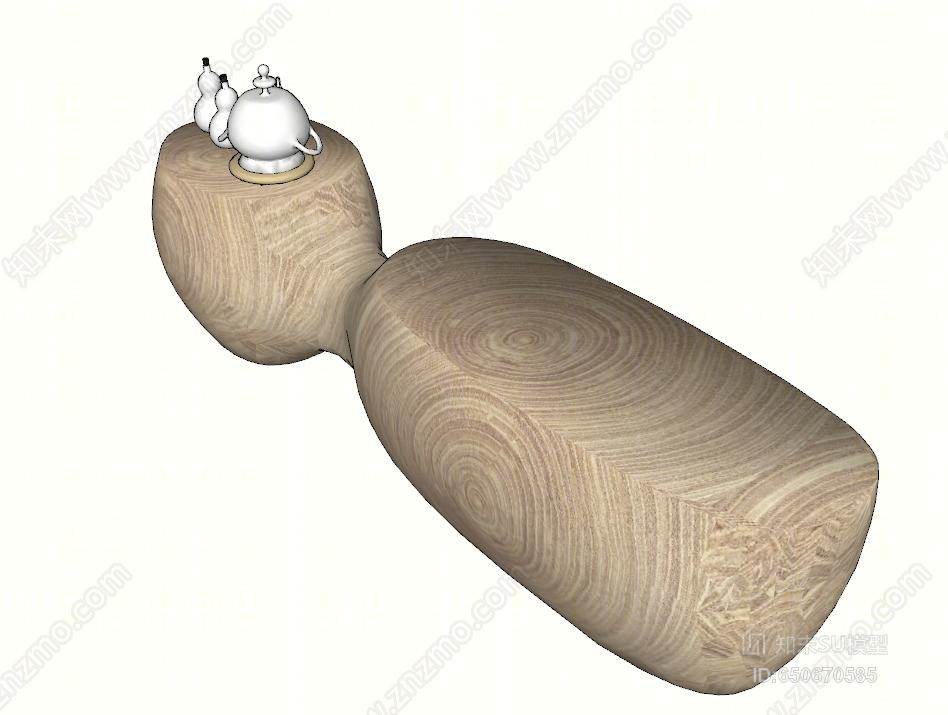 北欧风格根雕茶几SU模型下载【ID:650670585】