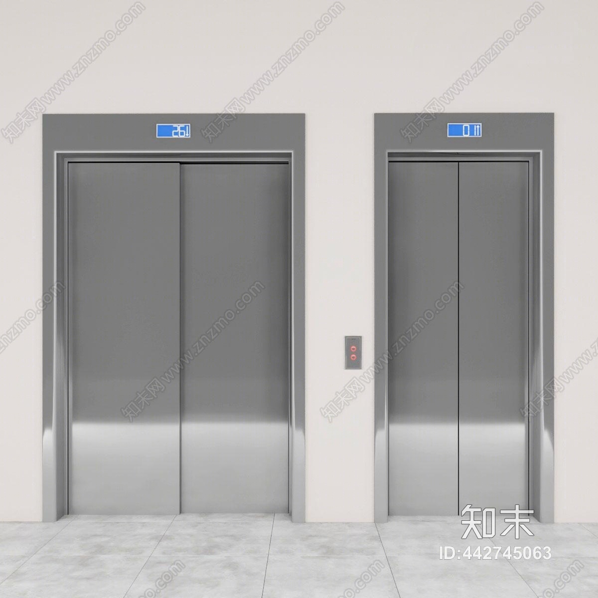 现代电梯3D模型下载【ID:442745063】