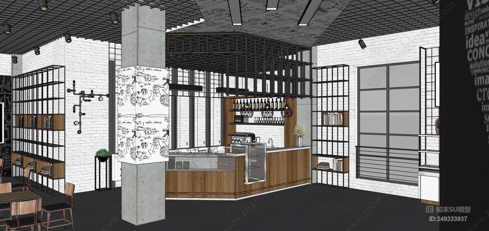 工业风格工艺展厅SU模型下载【ID:249333937】