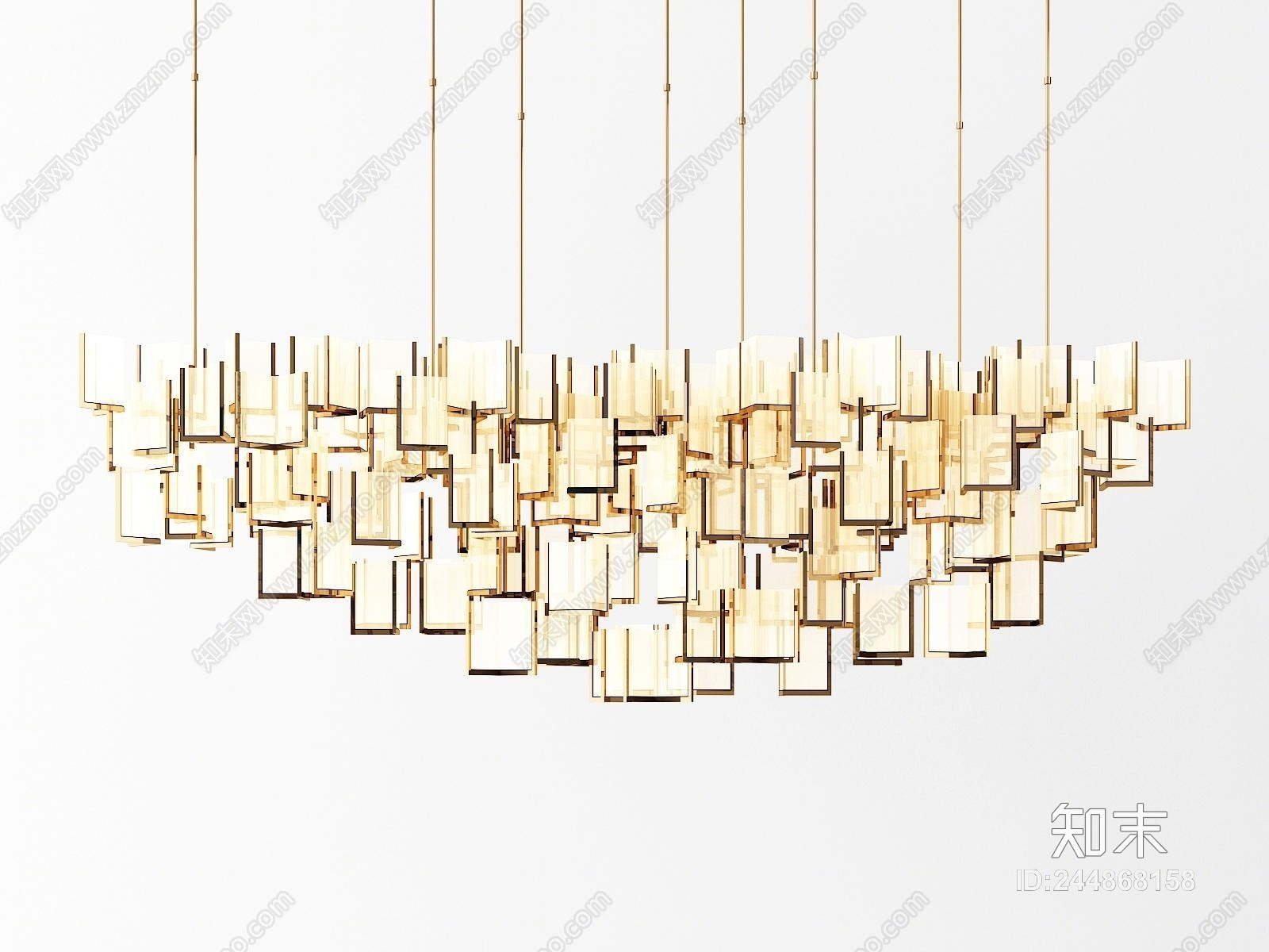 现代水晶装饰吊灯3D模型下载【ID:244868158】