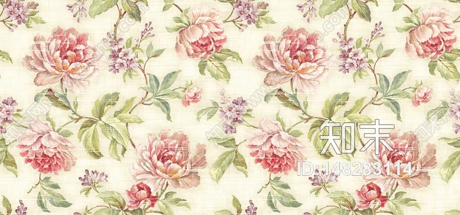 牡丹花浅色布纹贴图下载【ID:148283114】