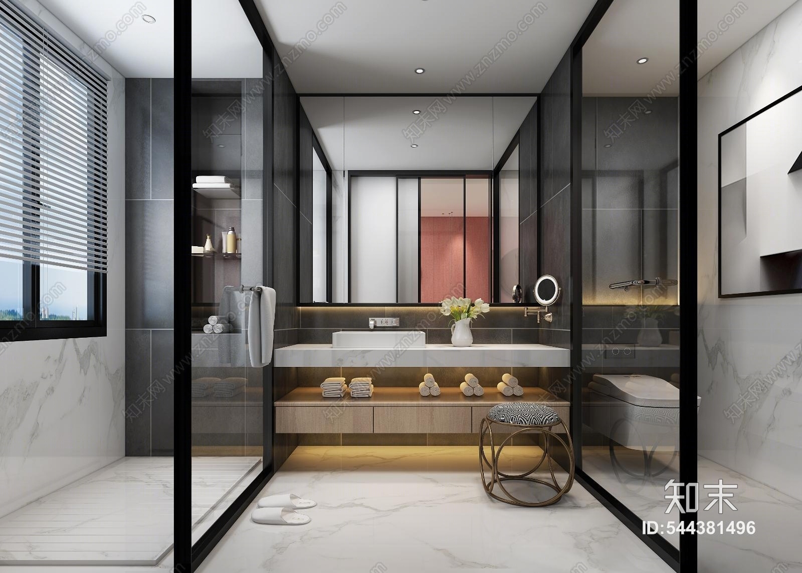 现代卫生间模型3D模型下载【ID:544381496】