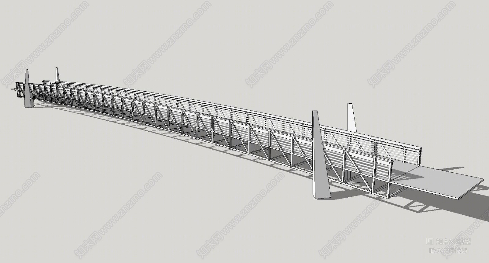 现代风格大桥SU模型下载【ID:948171265】