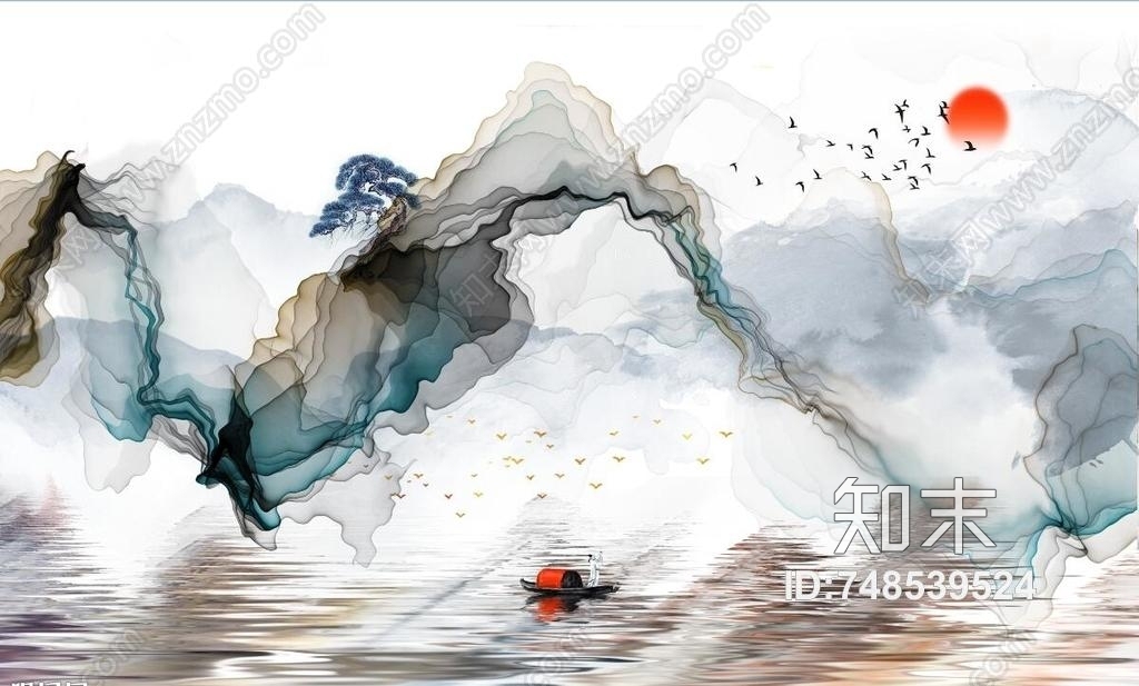 高清风水挂画贴图下载【ID:748539524】