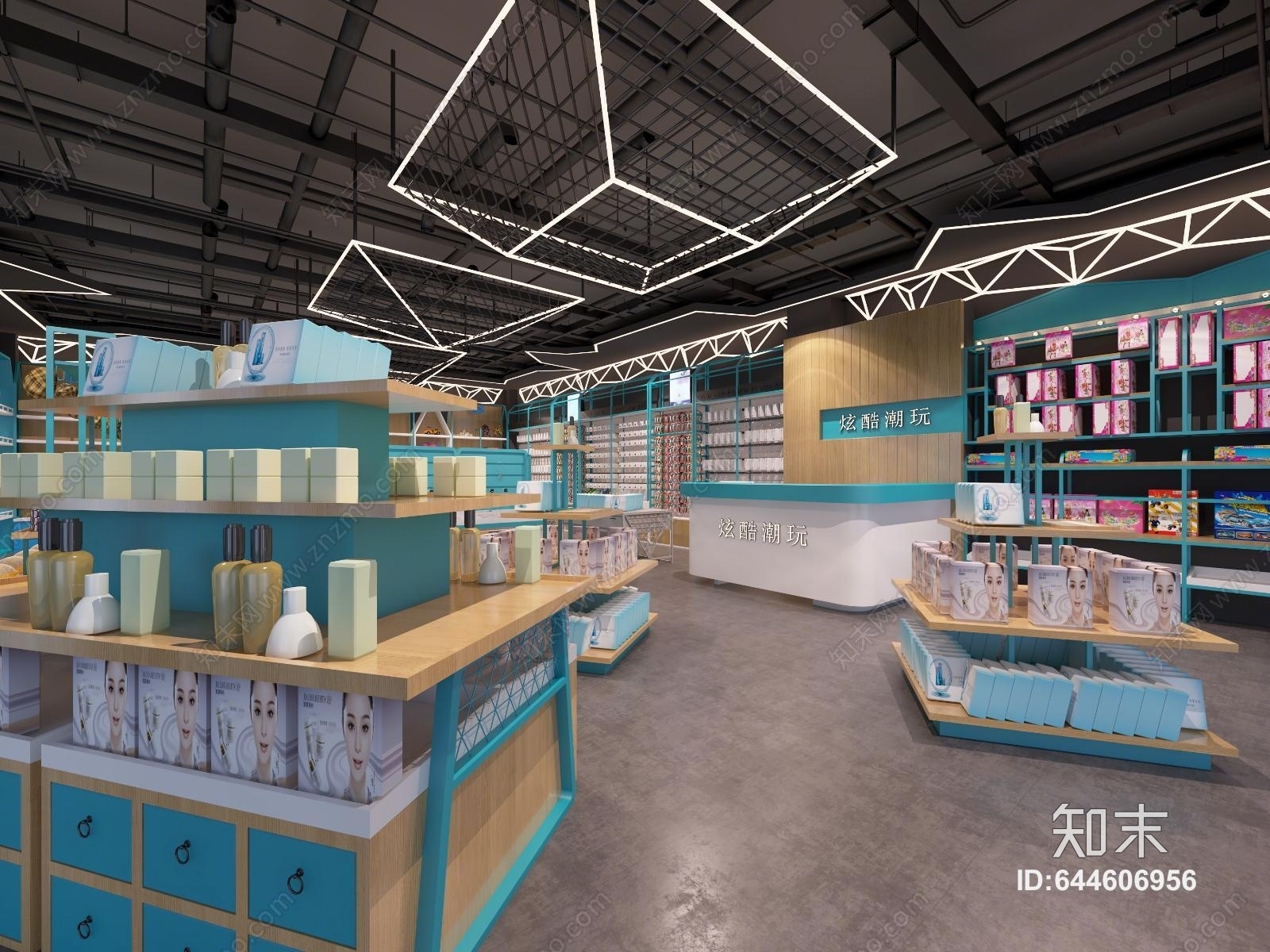 工业风饰品店3D模型下载【ID:644606956】